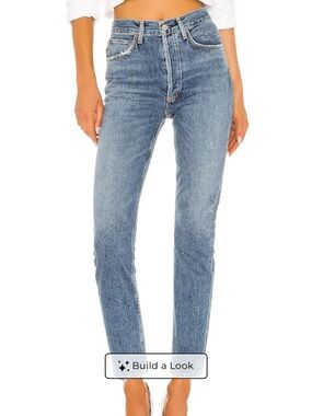 Agolde High-Rise straight leg Jeans stock photo for fit see pic for color